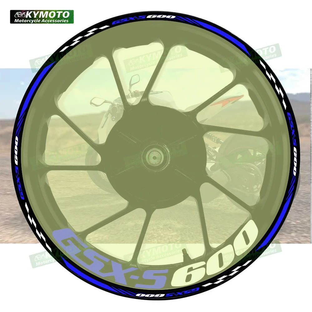 

Для GSX-S600 GSXS600 аксессуары для гоночных мотоциклов 17-дюймовые наклейки на передние и задние колеса обтекатель ступицы светоотражающие полосы наклейки
