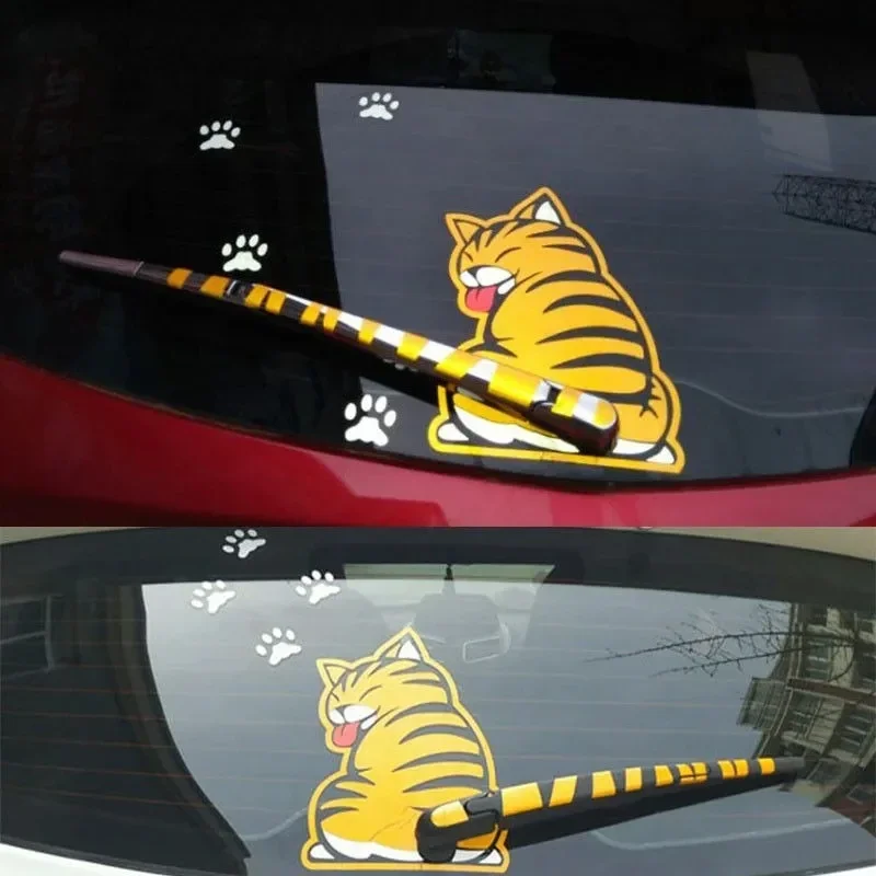 

Funny Cat Car Stickers Moving Tail Rear Windshield Cartoon Reflective Decal Auto Wiper Sticker Decal