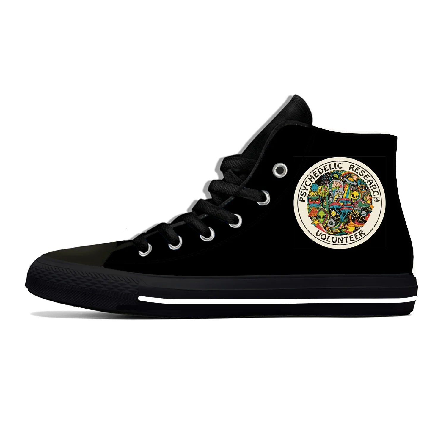 

Hot Psychedelic Research Volunteer Cool Fashion Cool Casual Shoes High Top Lightweight Board Shoes Breathable Men Women Sneakers
