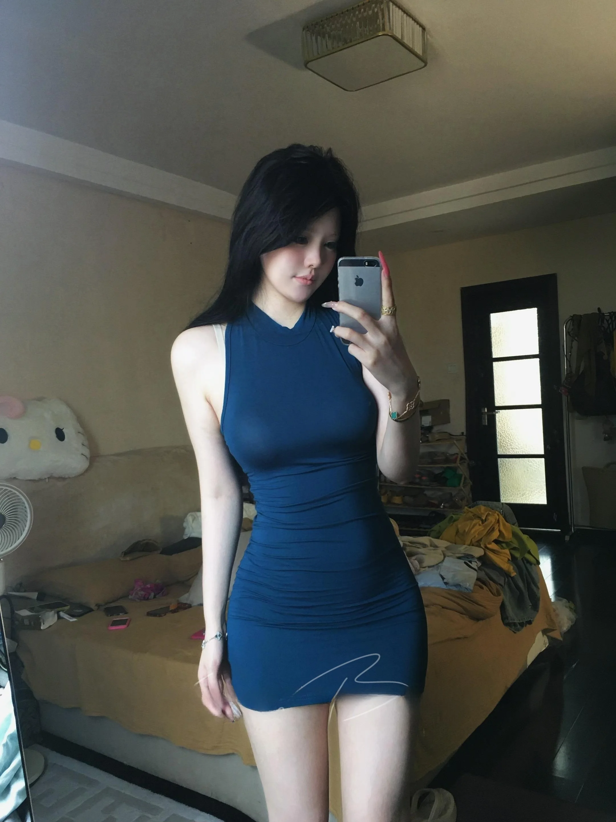 Sexy Spicy Girl Style Sleeveless Bodycon Dress Blue Color Summer Short Skirt Women's Fashion Slimming Waist Cinched Wrap arou...