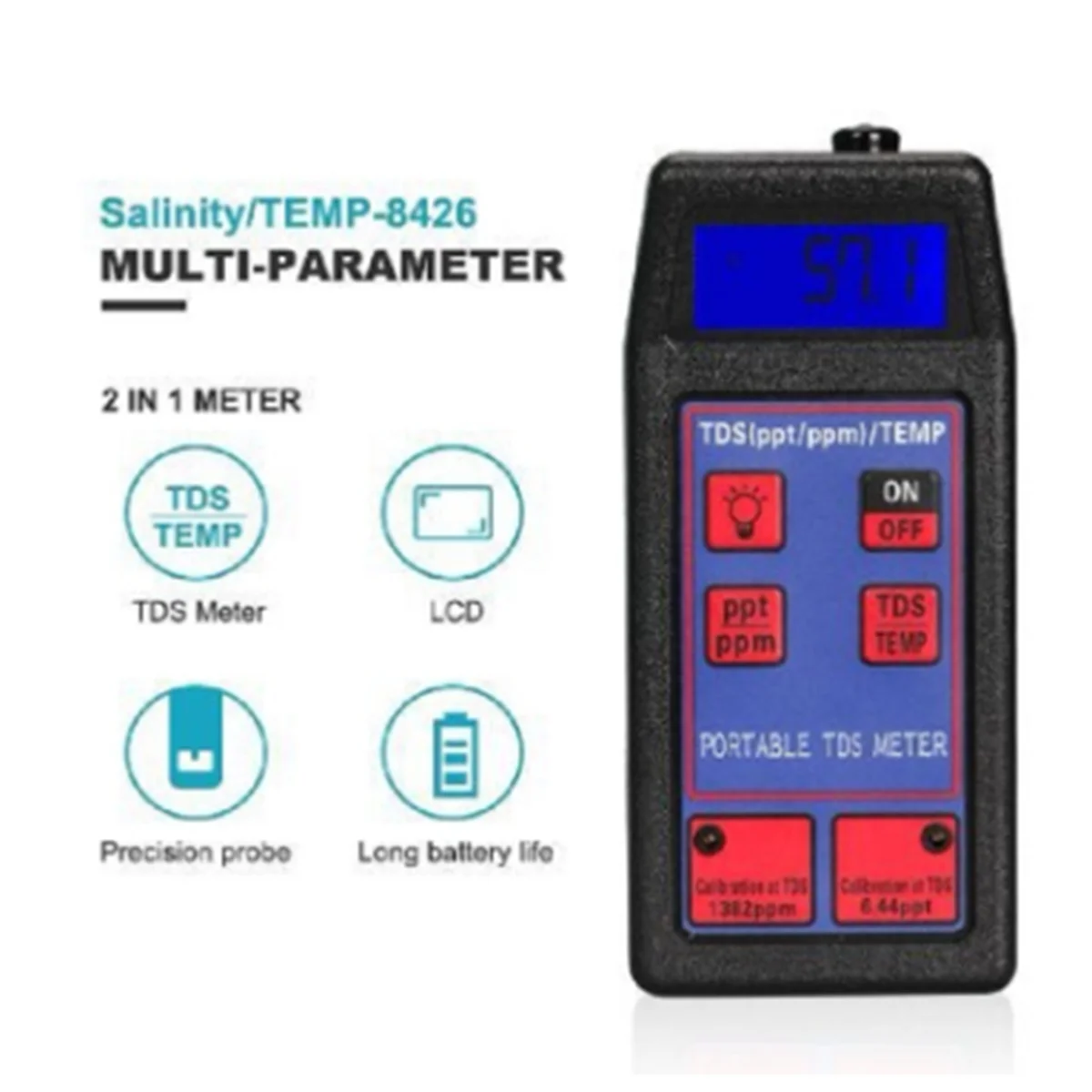 

2025+LCD Digital TDS Meter High Precision Water Quality Tester TDS Temperature Detector Waterproof Water Analyzer