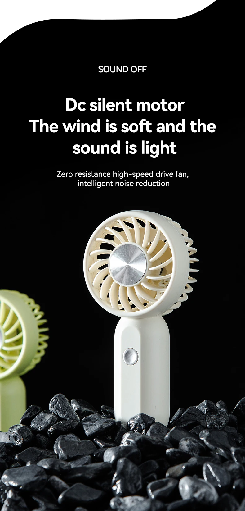 MEET SUN Portable Fan High-Speed Low Noise Handheld Mini Fan Rechargeable Silent Electric Fan Beauty Makeup Lash Fan
