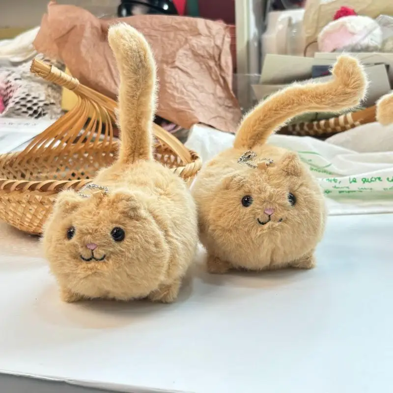 1Pc New Small Cat Plush Doll Keychains Cute Toys Backpack Pendant Decoration For Woman Girl Birthday Gift Jewelry Accessories