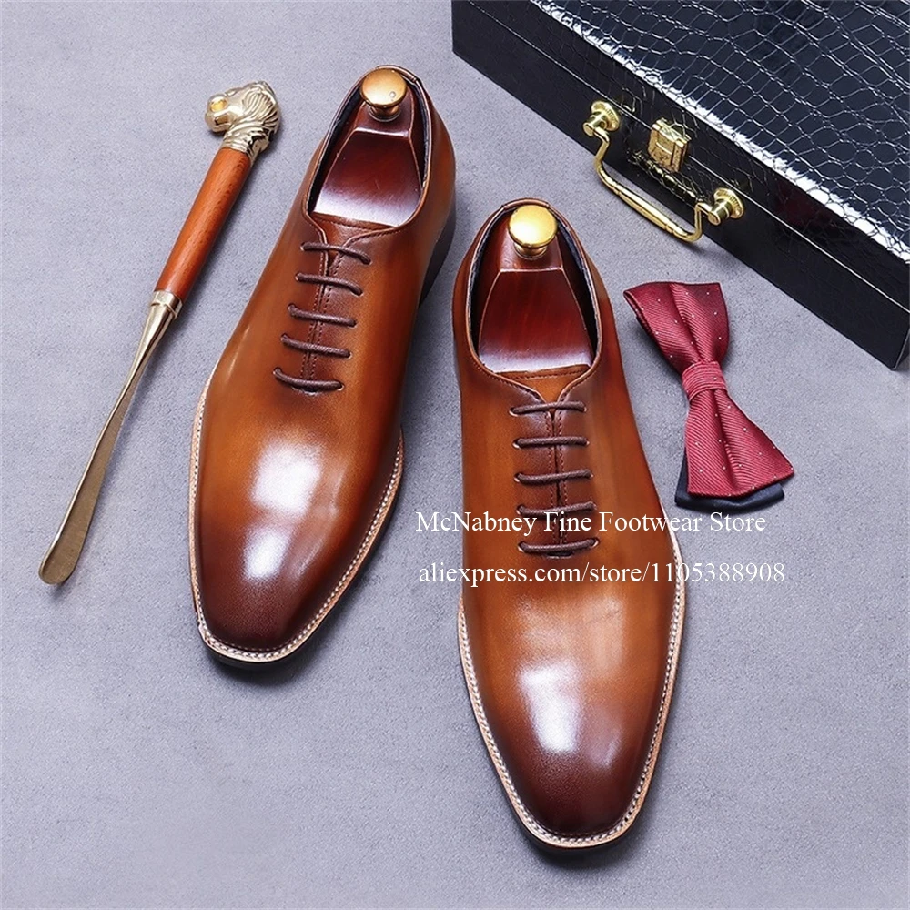 Classic Leather Oxford Shoes for Men Gentleman Style Shoes Laser Carved Black Brown Dress Shoes for Men Formal Business Wedding