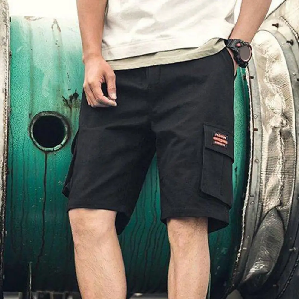 Men Elastic Waist Shorts Soft Men Casual Shorts Men's Plus Size Cargo Shorts with Multiple Pockets Breathable for Comfortable