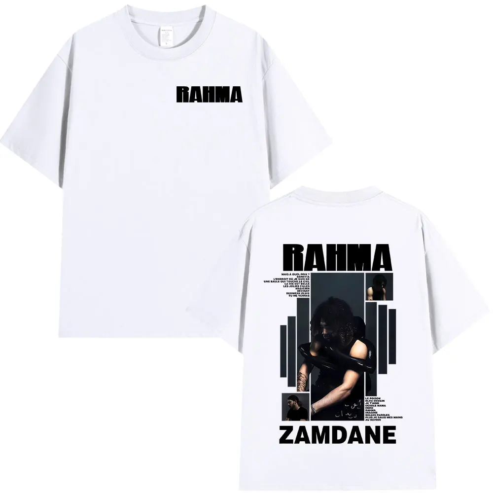 مغني الراب Zamdane RAHMA ألبوم الجرافيك تي شيرت الرجال النساء الهيب هوب موضة البوب الموسيقى تي شيرت الرجال عادية خمر المتضخم تي شيرت