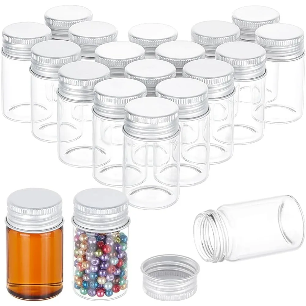 

20 шт., 20 мл/0,68 унций, стеклянная герметичная бутылка с винтовой алюминиевой крышкой, прозрачная пустая герметичная флакон для образцов жидкости для образцов сообщений