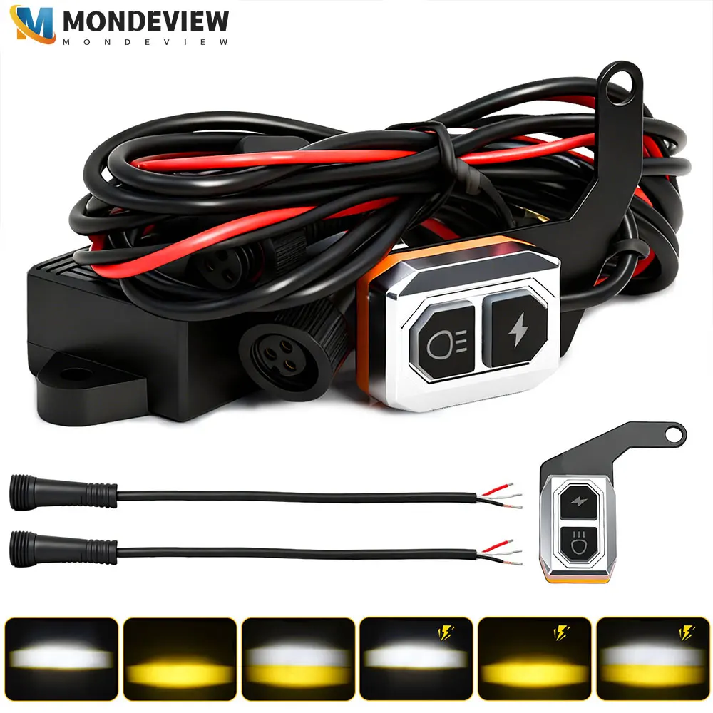 

MONDEVIEW Universal Waterproof Wire Harness 9-24V Multi mode Switching ACC Line Can Connect Horn Line Car Light Accessories