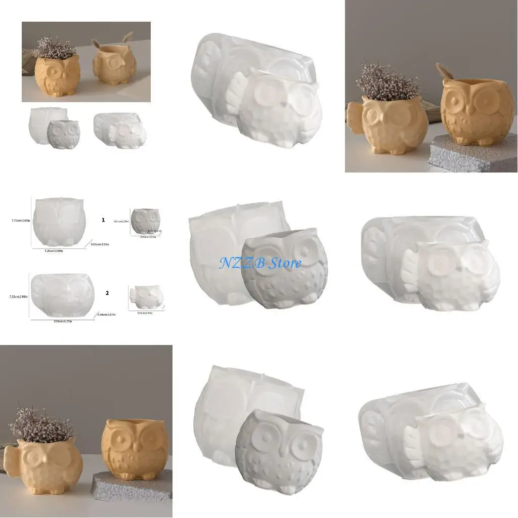 

T21F Decorative Silicone Mold Owl Holder Crafting Projects Handmade Gift