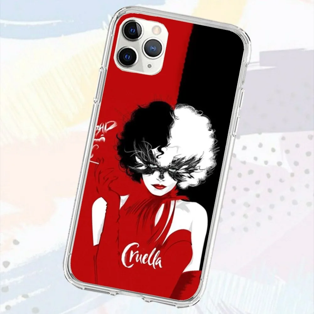 C-Cruella D-disney Movie Phone Case For Iphone 15 11 13 14 Pro Max 7 8 Plus X Xr Xs Max Se2020 12mini Transparent Cover