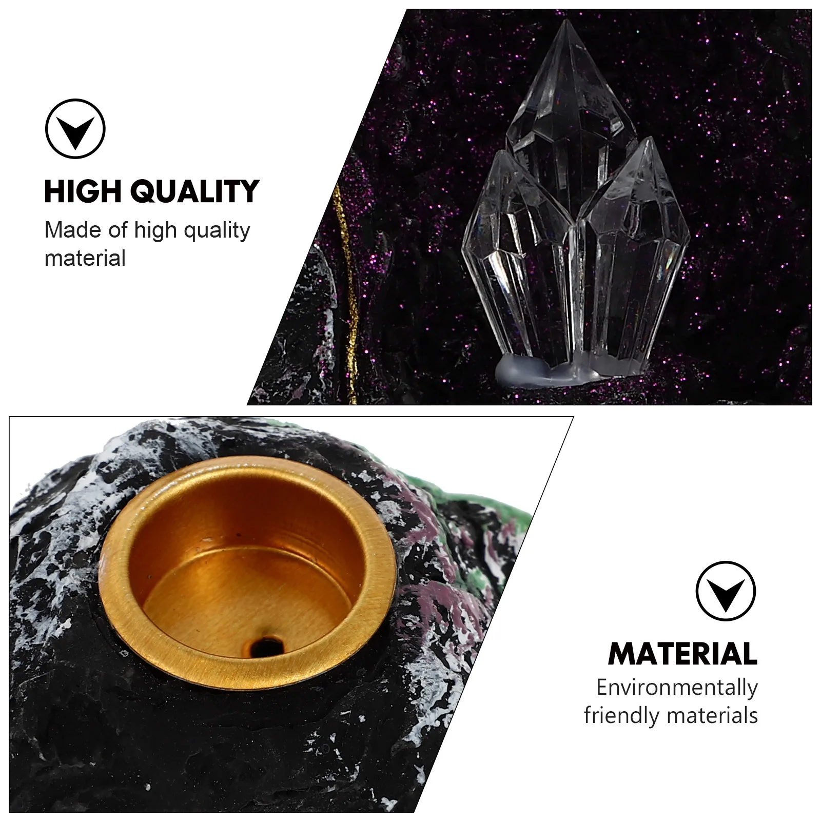 

1Pcs Resin Craft Aroma Burner LED Backflow Incense Holder Compact Desktop Censer Home Decoration Resin Aroma Stove