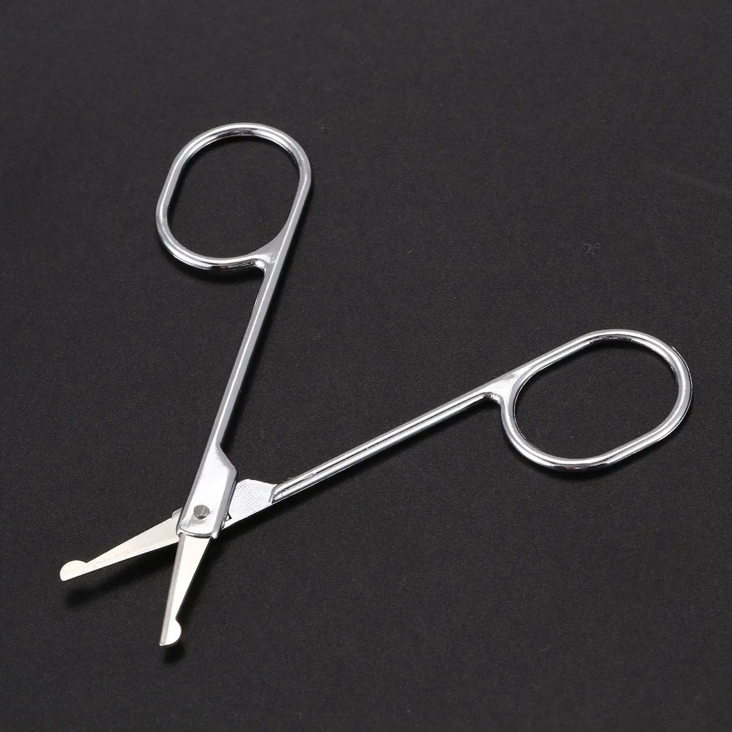 Round Tip Eyebrow Nose Hair Trimming Trimmer Scissors 2 Pcs