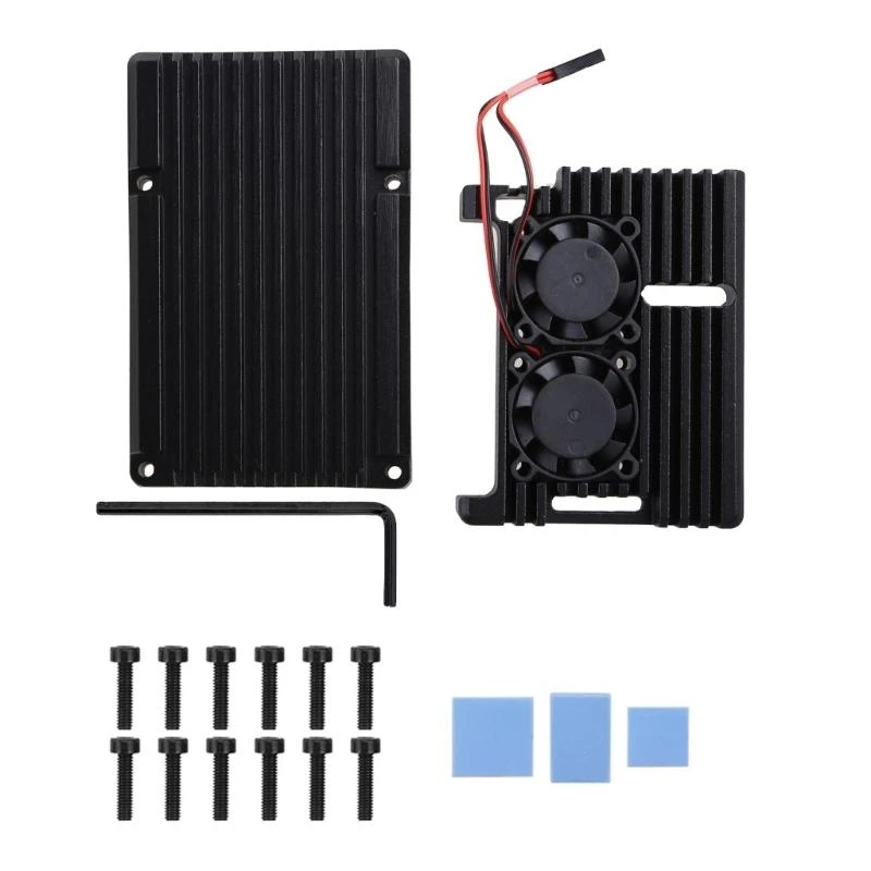 eletronicos-rpi-4-modelo-b-ventiladores-duplos-metal-protetor-para-shell-dissipador-calor-liga-aluminio-para-caso