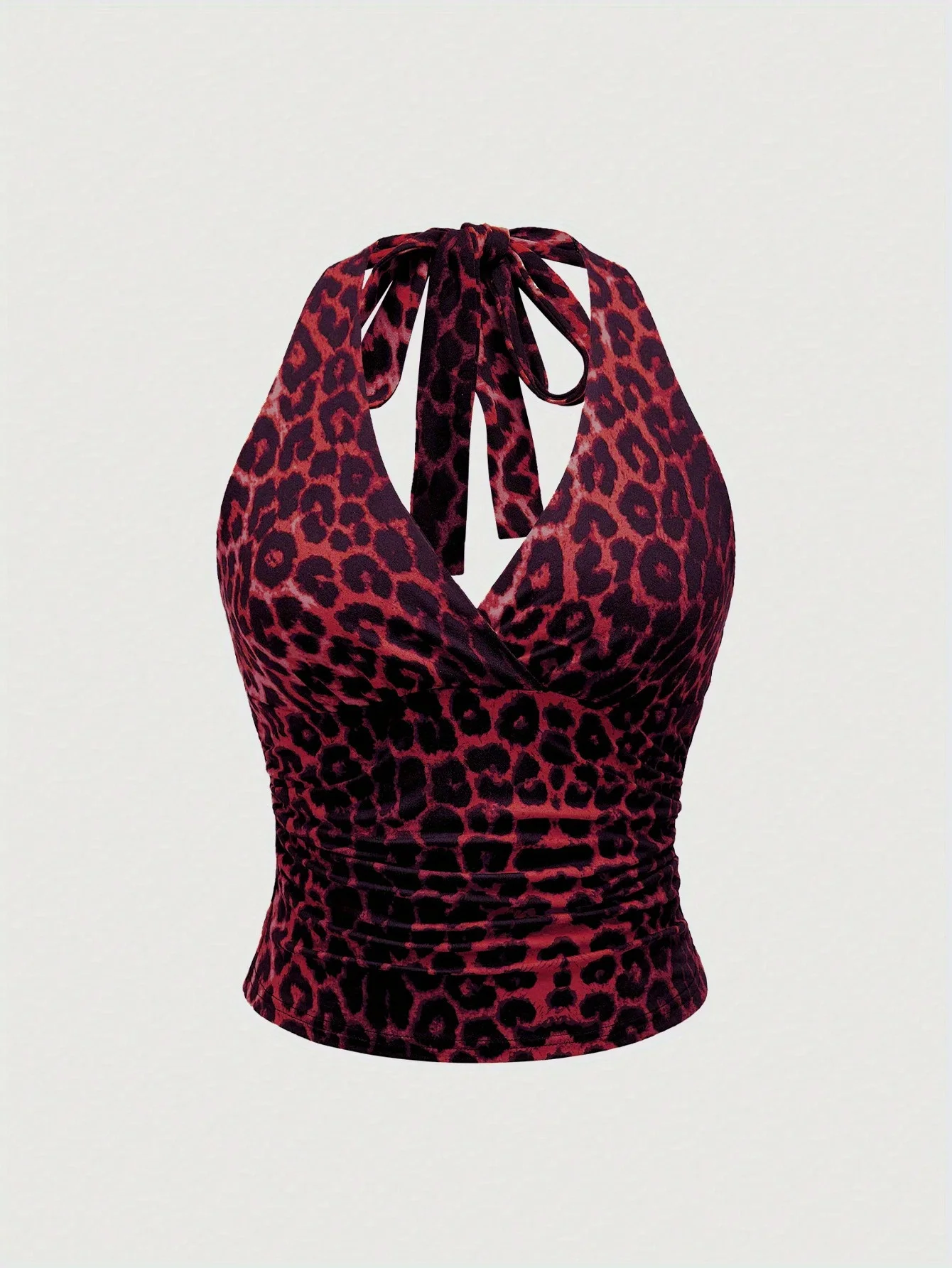 European and American Spring, Summer and Autumn Hot-Selling Leopard Print Casual Halter Neck Vest