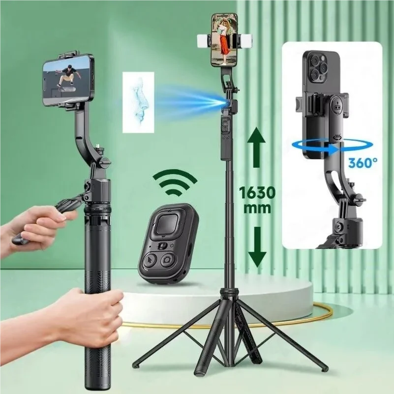 1.62m AI Follow-Up Selfie Stick Fully Automatic With Bluetooth Remote Intelligent  Anti Shake Pan Tilt Handheld gimbal