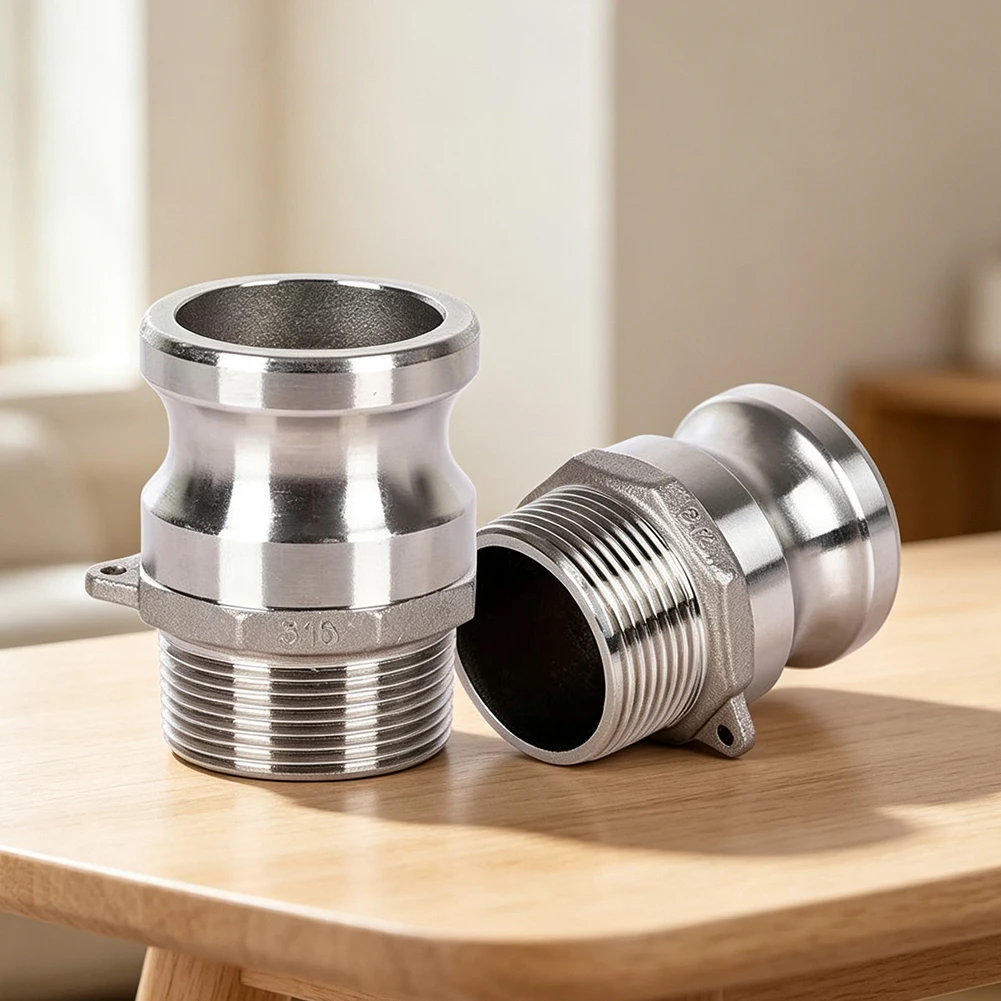 2Inch Type F Cam And Groove Adapter 304 Stainless Steel Male Thread DN50 Quick Disconnect Coupling For Hose