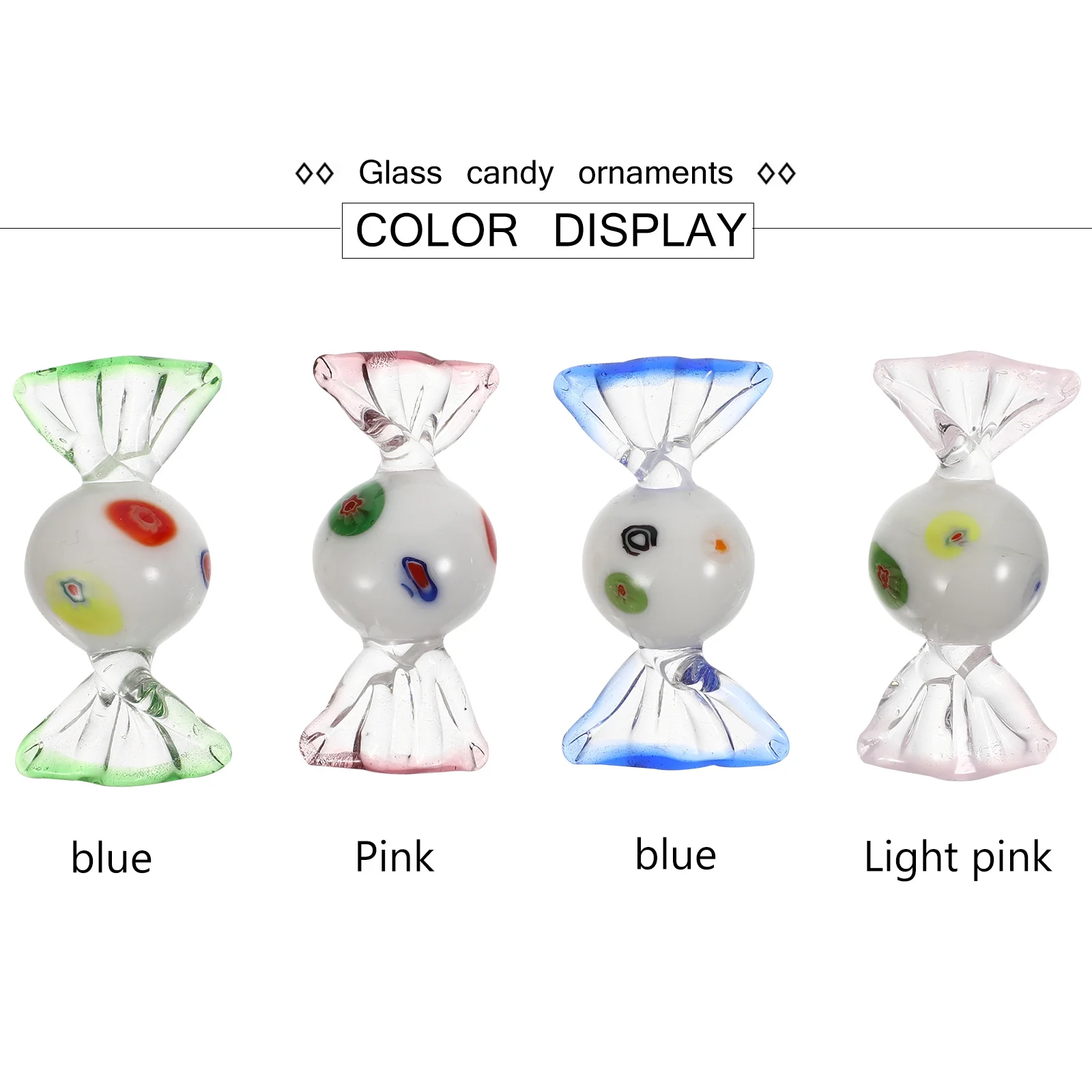 

4 Pcs Murano Candy Ornaments Glass Vintage Decor Artificial Sweets Handmade Home