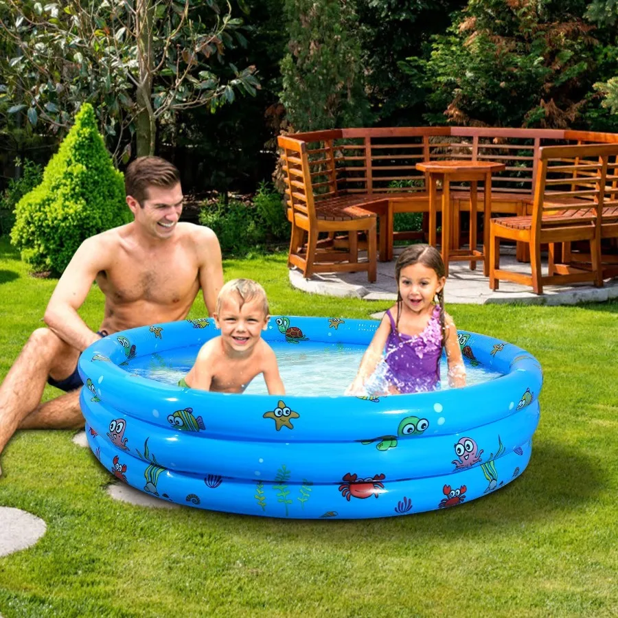 Piscina inflável 51x13In explodir piscina familiar para 3 piscina de bolinhas dobrável