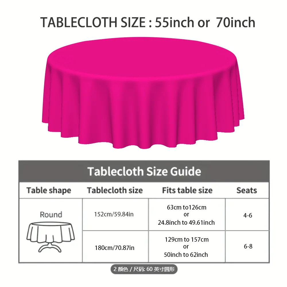 Round tablecloth, with a Christmas theme, featuring a pure pink design, suitable for Christmas