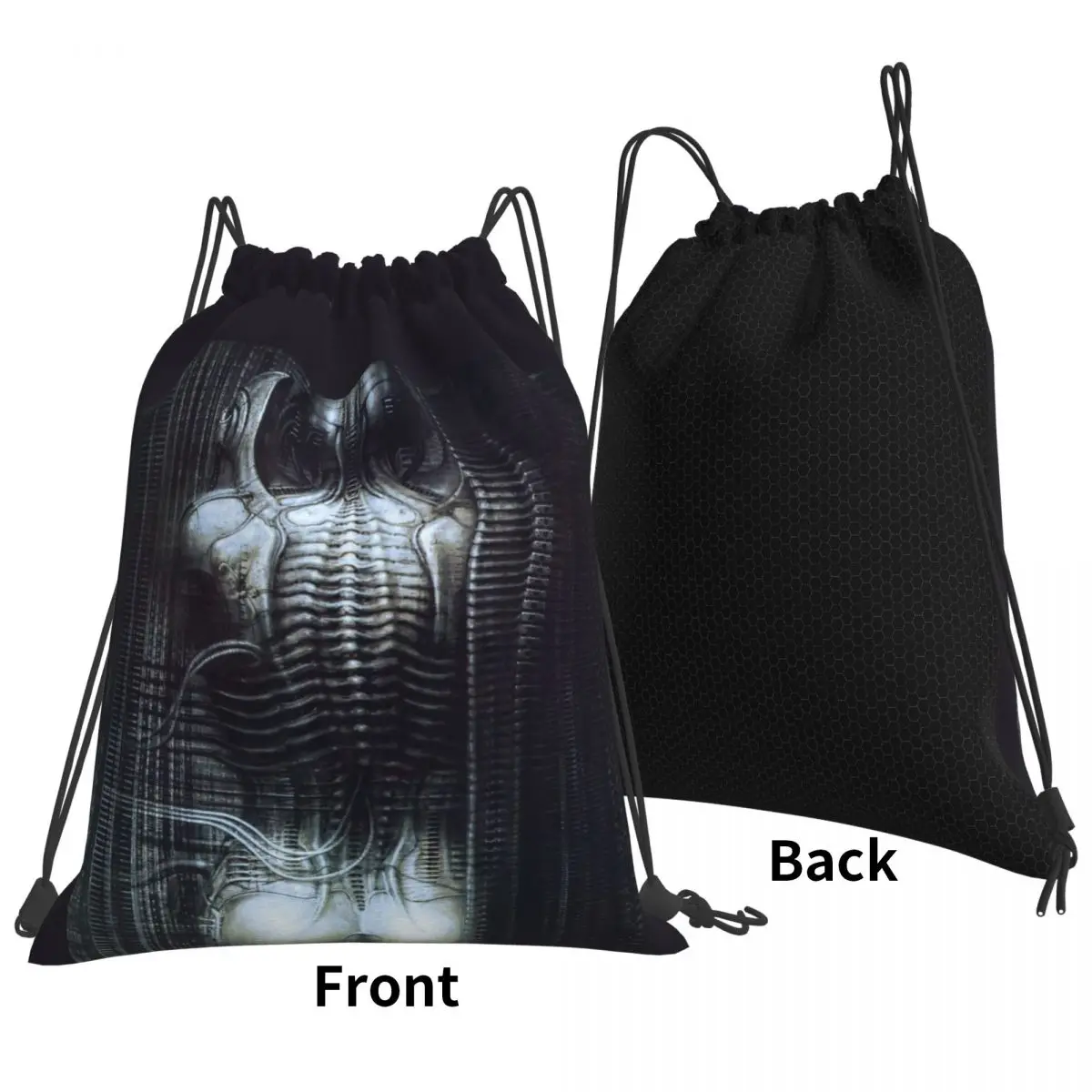 New York City Vi Torso H R Giger Backpacks Casual Drawstring Bags Storage Bag Book Bags for Man Woman School