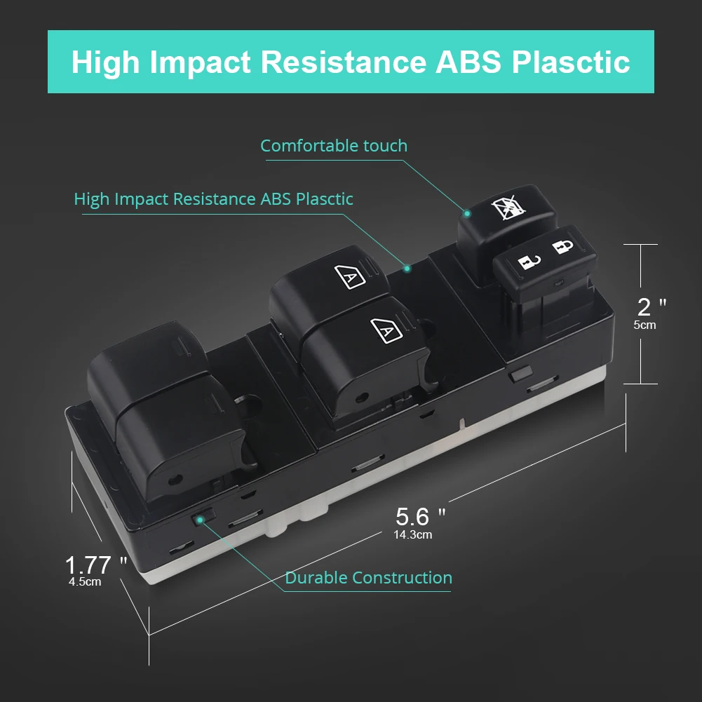 Front Left Power Master Window Control Switch Lifter Console Button for Nissan Altima Infiniti EX35 EX37 2007-2012 25401-ZN50C