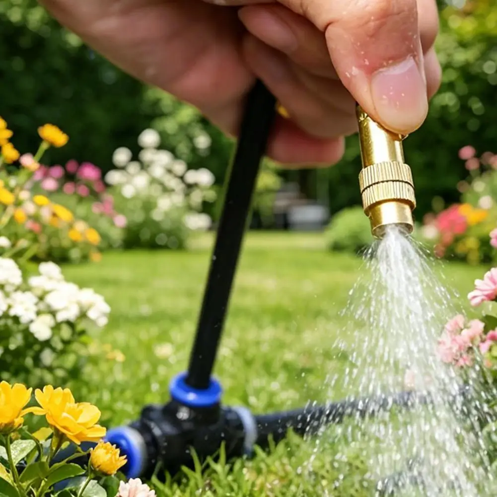 Outdoor Misting System Adjustable Sprinkler Nozzle 360-degree Curved Irrigation System Kit Adjustable Nozzle Garden for Lawn