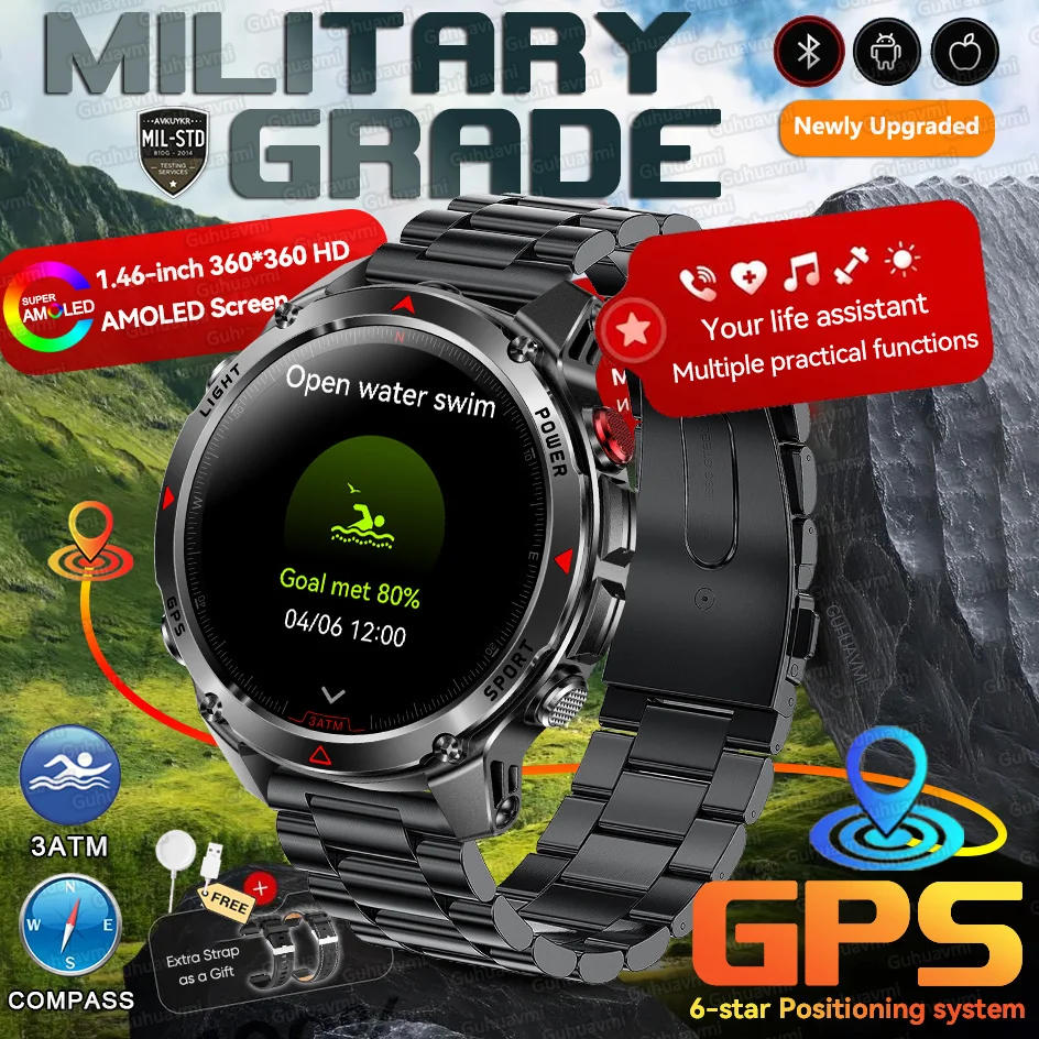 Forerunner 570 GPS Smart Horloge 3 ATM Waterdicht AMOLED Scherm MULTI-BAND GNSS Kompas Hoogtemeter Zaklamp Sport Smartwatch Mannen - afbeelding 1