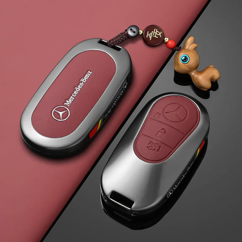 Alloy Style Car Key Case Cover Shell Fob For Mercedes Benz A C E S G Class GLC CLE CLA GLB GLS W177 W205 W213 W222 X167 AMG