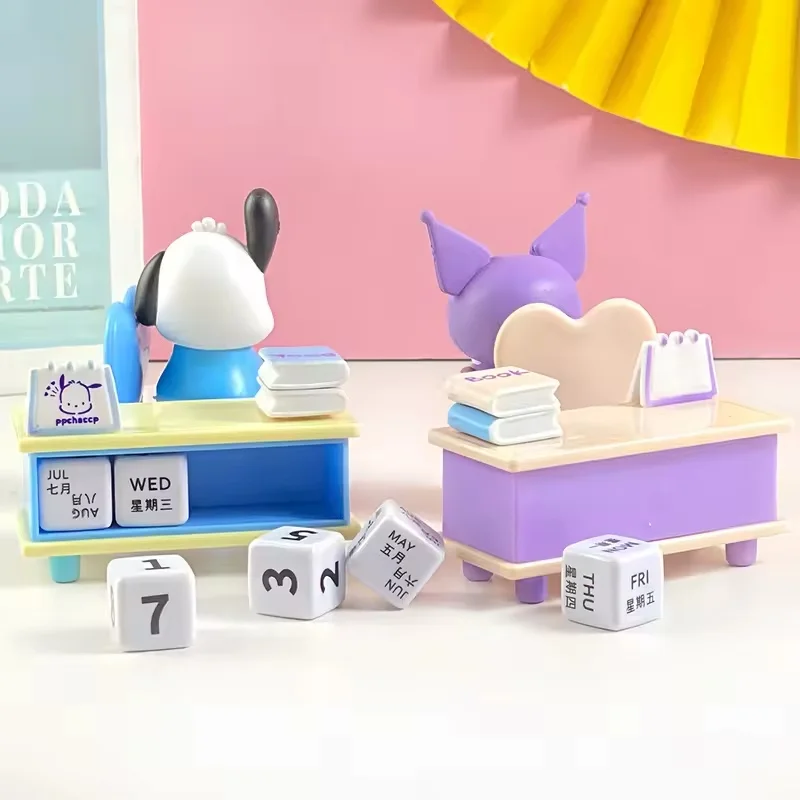2025 New  Desk Calendar Series Ornaments Cute Kuromi Pochacco Tabletop Ornaments Birthday New Year Gift For Children image 4