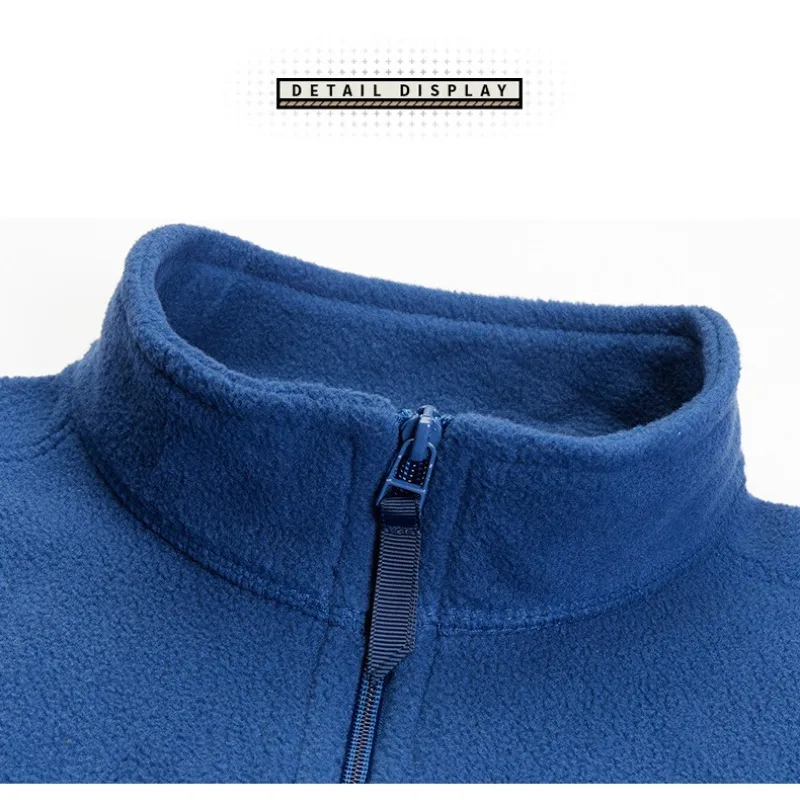 Autumn and Winter Men's Solid Color Pullover with Velvet Standing Neck Half Zipper Embroidered Sweater Sweatshirt Fashion Tops