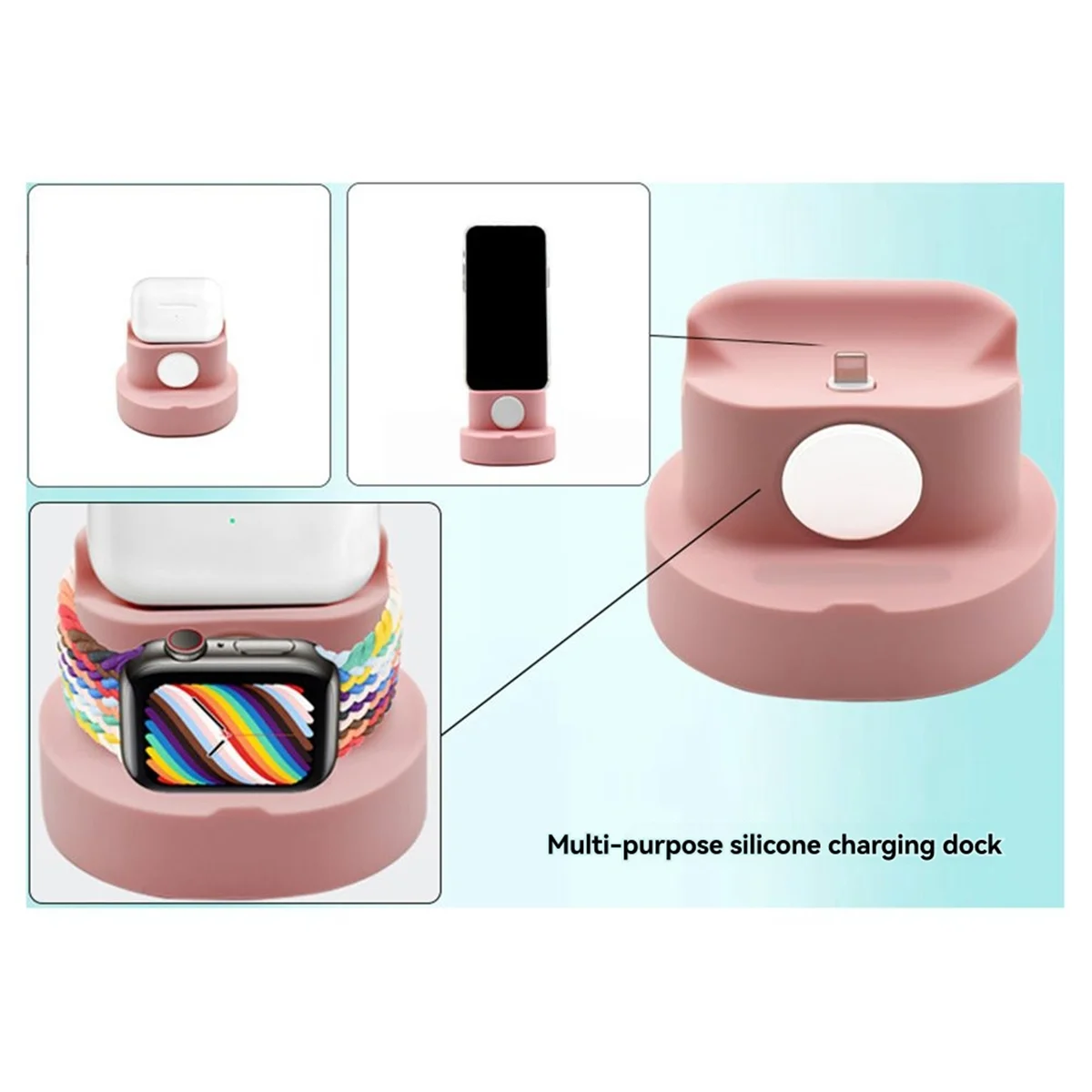 ABGV 2-in-1 Silicone Stand for for Charging Base for Night Dock Earphone Headphone Stand A