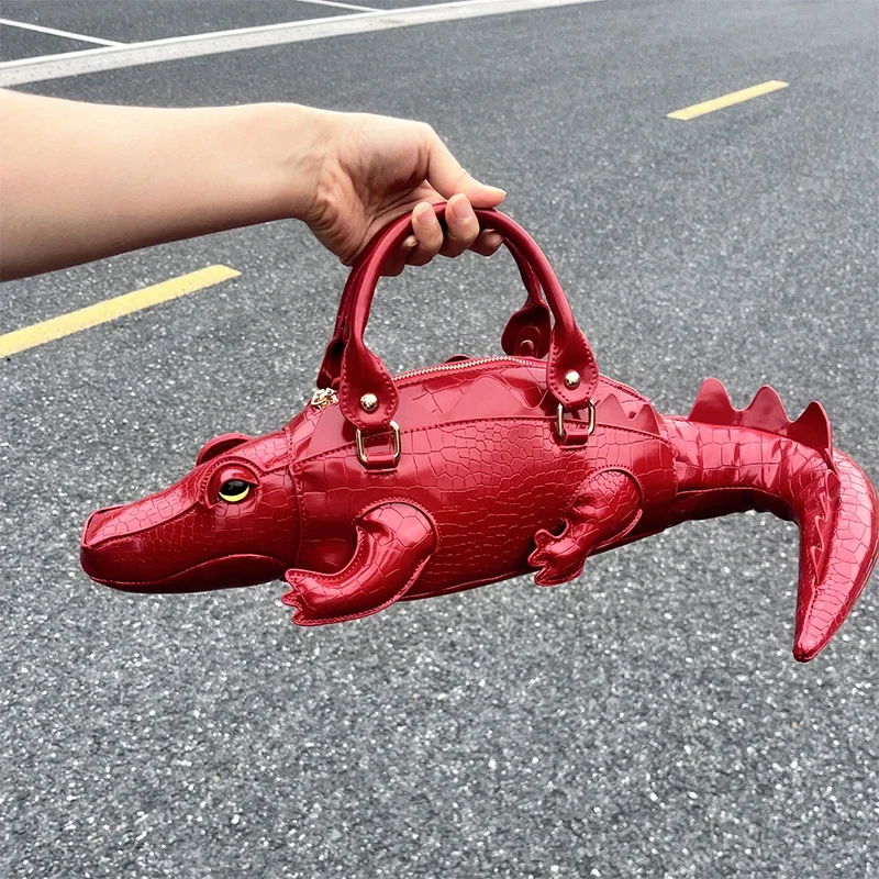 

Crocodile-shaped Shoulder Bag Creative Hot Girl Funny Design Niche Handbag Pu Crocodile Messenger Bag Personalized Women's Bag
