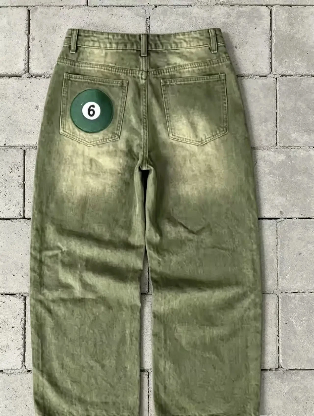Y2K European and American men's fashion distressed casual pants hip-hop goth jeans straight pants men's clothing