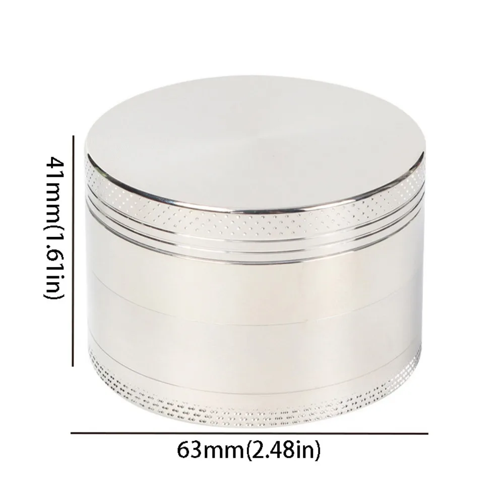 

Мельница из цинкового сплава, 4-слойная шлифовальная машина, размер 40 мм, металлическая шлифовальная машина с антипригарным покрытием, скребок для пыльцы, дробилка для специй, кухонное использование