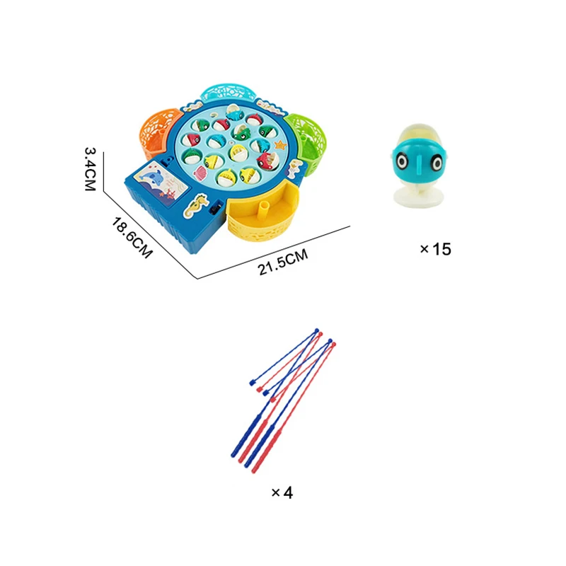 Juguete de pesca giratorio eléctrico para niños, luces interactivas de aprendizaje temprano para padres e hijos, música, disco de pesca giratorio grande, regalo