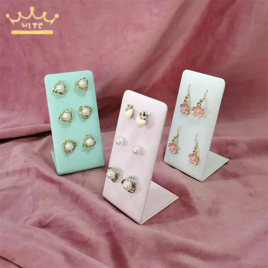 Rack de exibição de brincos de cor personalizada, suporte de brincos com 12 furos, organizador de joias em forma de l, suporte de exibição de brincos, 1 peça