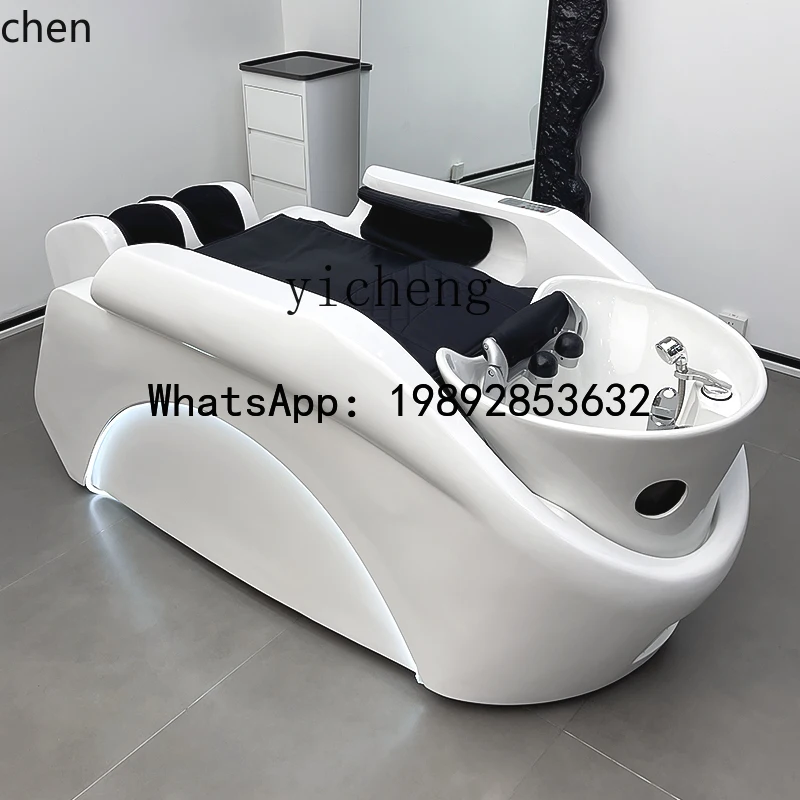 YFY   new simple smart ceramic basin electric massage shampoo bed flush massage integrated hair salon special bed