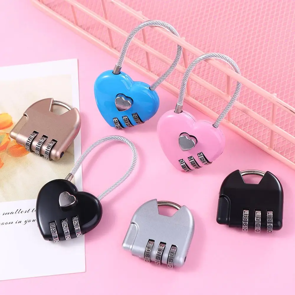 Shape Trolley Case Gym Drawer Lock Suitcase TSA Customs Code Lock Heart Shape Padlock Luggage Travel Lock Combination Padlock