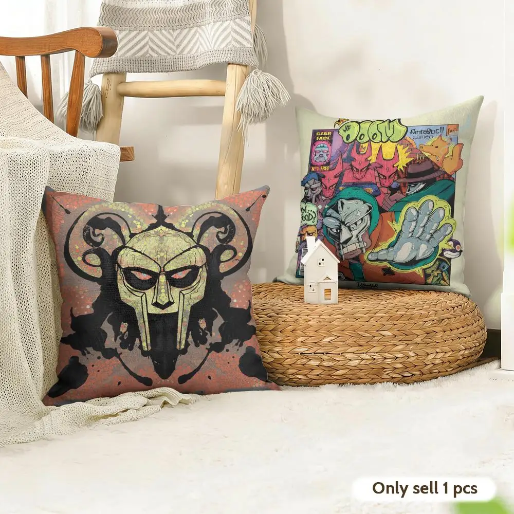Singer M-MF D-Doom Cushion Cover Natural Linen Organic Fabric Double-Sided Printing Sofa Home Decor Gift Pillow Case