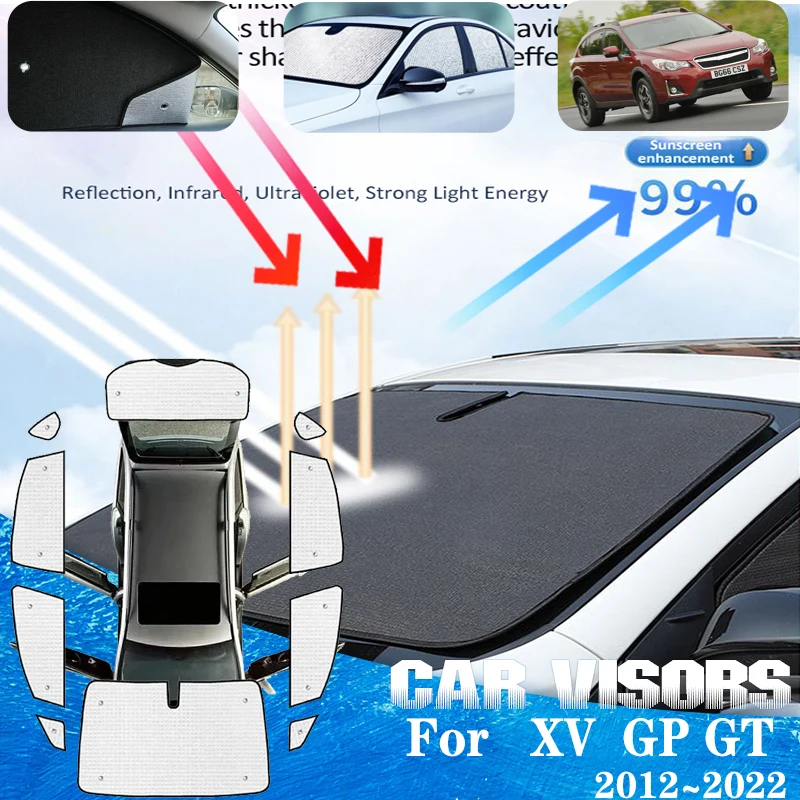 

For Subaru XV Crosstrek GP GT 2012~2022 Car Front Sun Window Visors Covers Auto Anti-UV Sunshade Sun Visor Cover Car Accessories