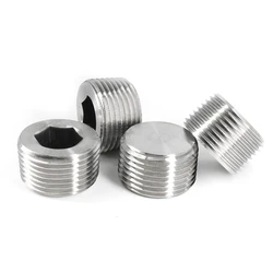 BSPT / BSPP / NPT Male Thread 304 Stainless Steel Hex Socket End Cap Inner Hexagon Plug Oil Water Pipe Fitting