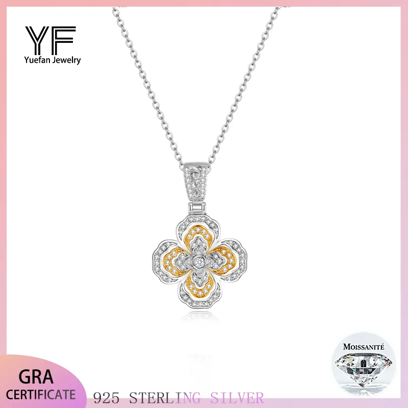 

S925 Silver Moissanite Sunflower Pendants 0.3CT D VVS1 Certified Valentine's Day 2025 Gift Hip Hop Style Jewelry A surprise gift