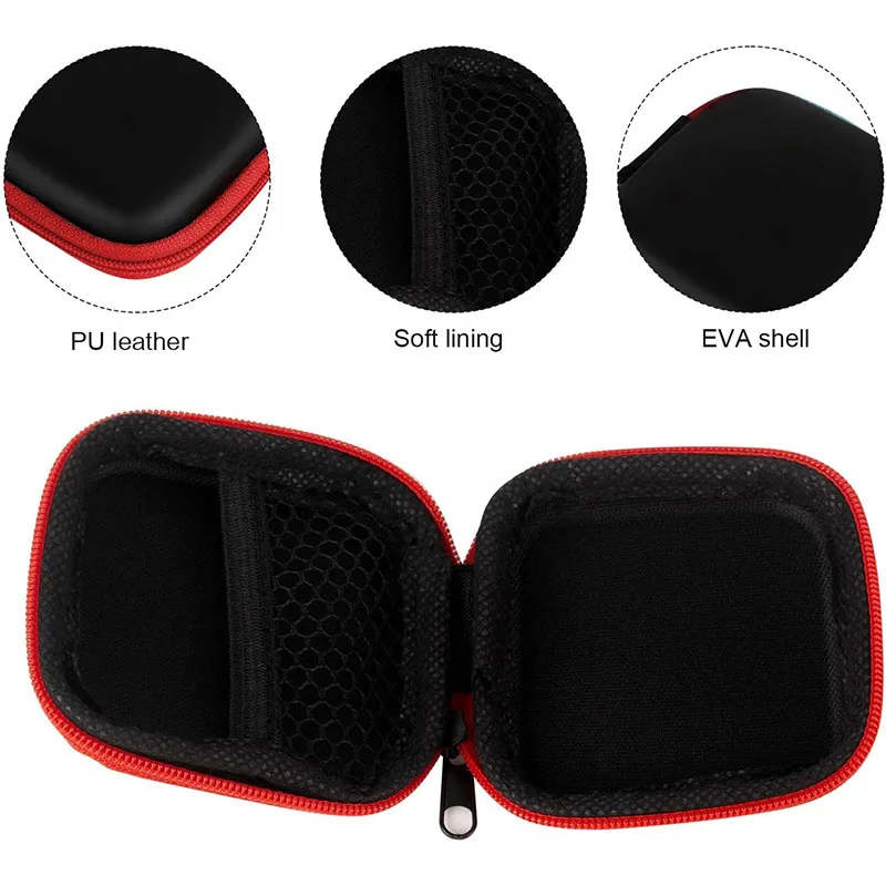 Portable Shockproof Headphone Case Earphone Bag Coin Purse USB Cable Case Carrying Pouch Earphone Accessory Square Storage Box