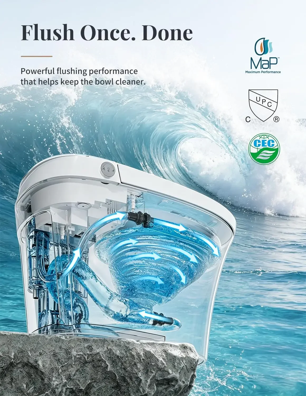 Uncle ST12P Smart Toilet with Bidet, 1000g MaP Flush, ADA Height
