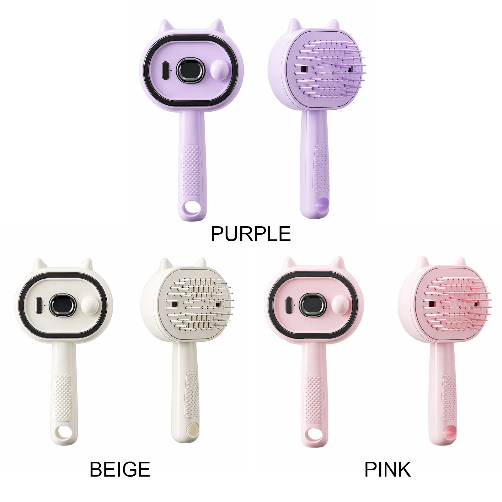 Rechargeable Steam Hair Brush with Water Spray Wet & Dry Hair Brush Detangling & Anti-Static for Frizzy Hair & Scalp Care