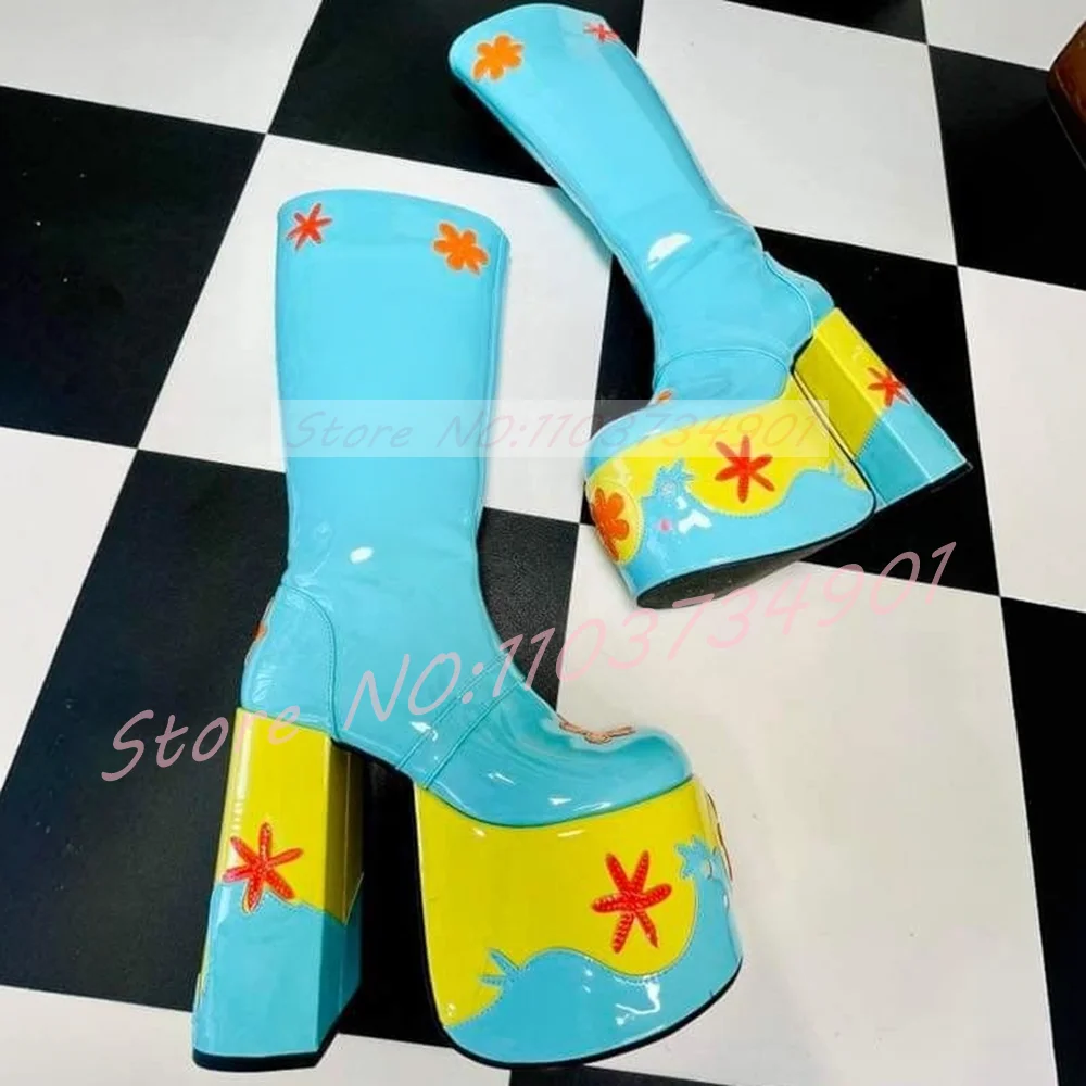 Women'S Shoes Y2K - Stivali con plateau Patchwork Multi Star