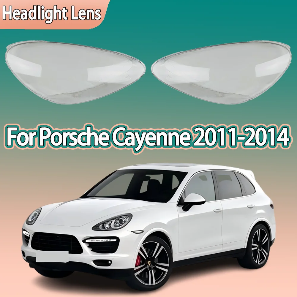 

Transparent Lampshade Lamp Shell Front Car Glass Lens Case Headlamp Caps Headlight Cover For Porsche Cayenne 2011 2012 2013 2014