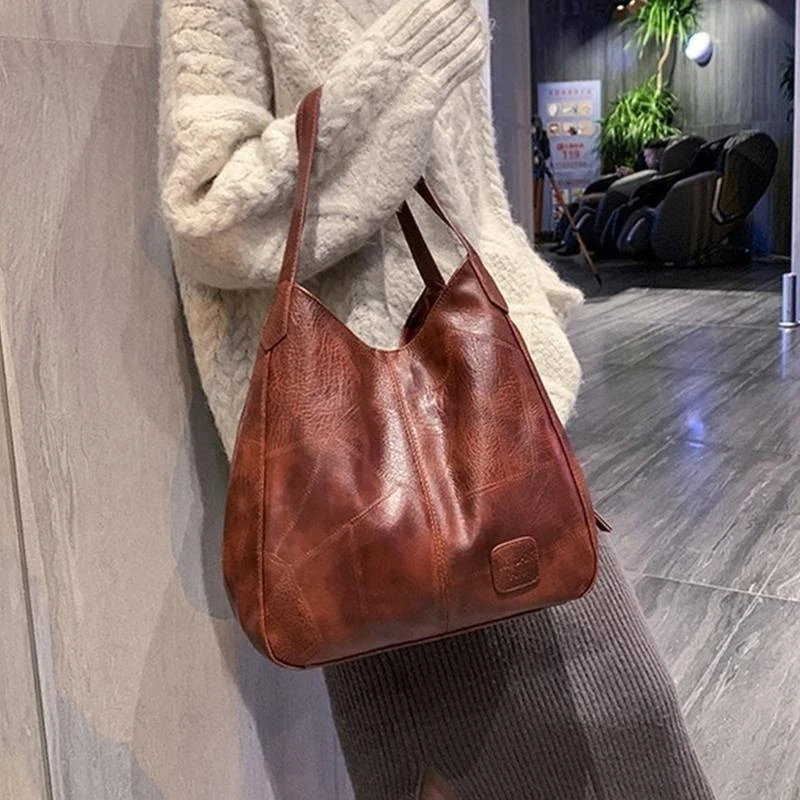 Large Capacity Tote Bag for Women Girls PU-Leather Handbag Stylish Shoulder Bag Shopping Dating Bag Female Crossbody Bag