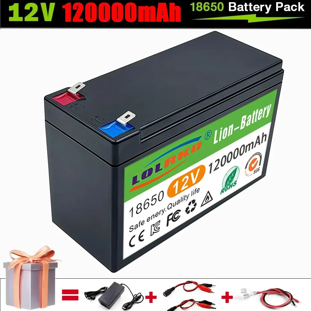 12V 120Ah Lithium LiFePO4 Deep Cycle Battery for Solar,Fish Finder, Power Wheels, Lighting, Off-Grid Applications Built-in BMS