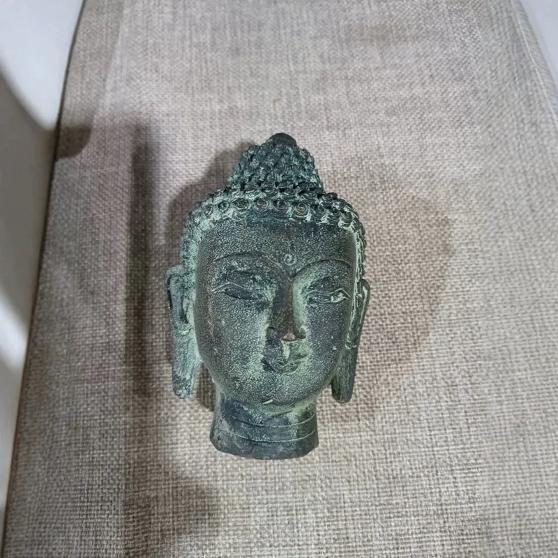 Antique Statue Ornament, Guanyin , Home and Office Decoration, Bronze Buddha Head for Collection